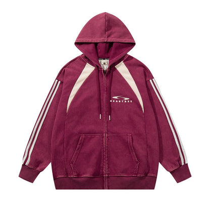 Bestaxe Zip-Up Hoodie Red Shirts & Tops PinkLimes Trending Streetwear