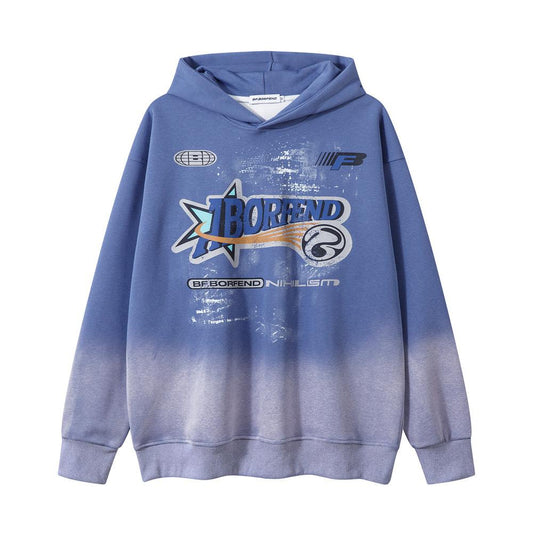 Casual Tie-Dye Hoodie Light Blue Shirts & Tops PinkLimes Trending Streetwear