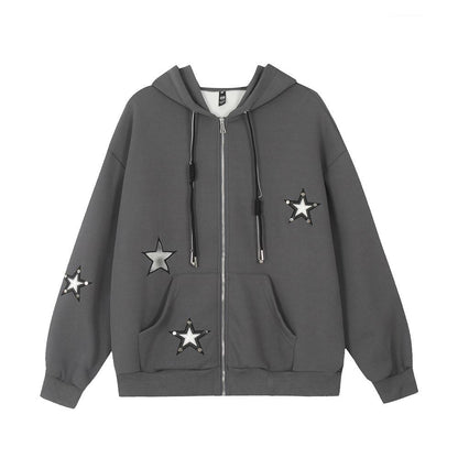 Stars Hoodie Grey PinkLimes Trending Streetwear