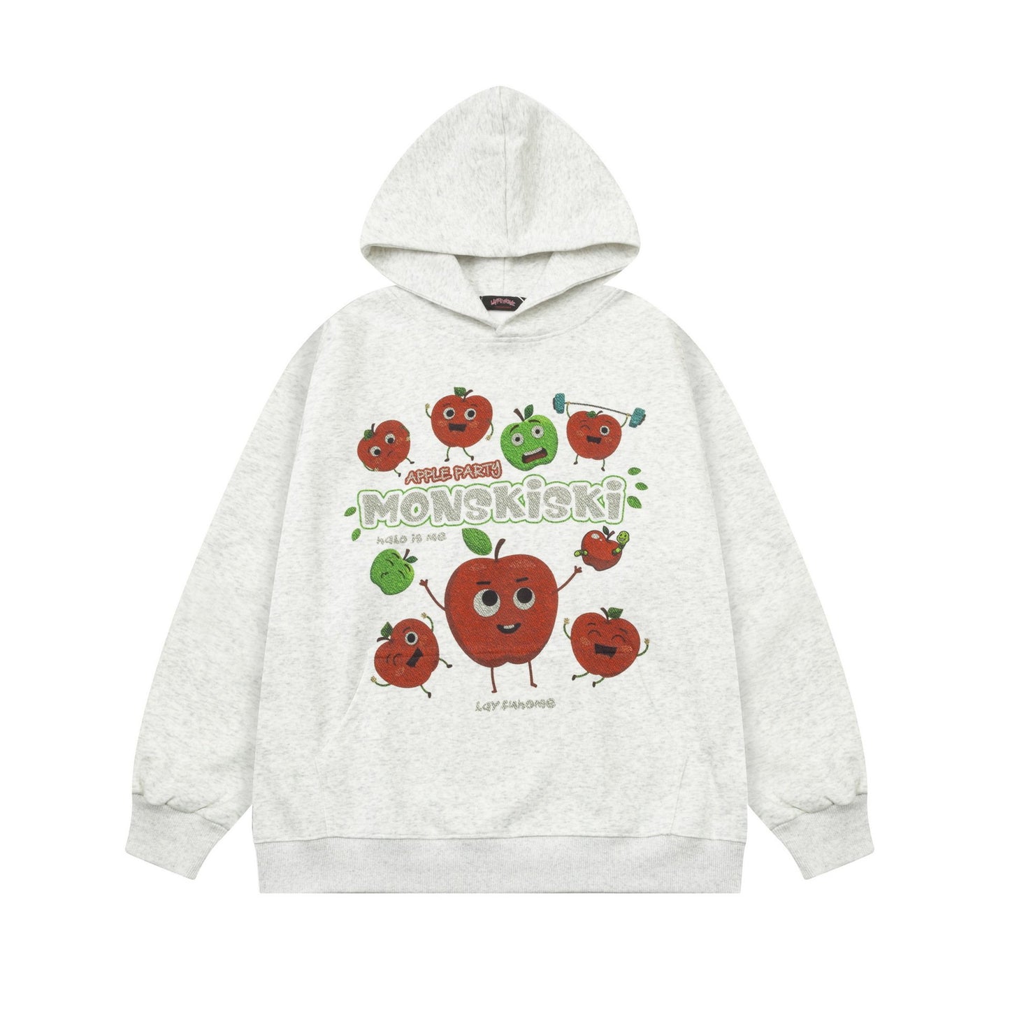 Apple Party Hoodie Grey Shirts & Tops PinkLimes Trending Streetwear