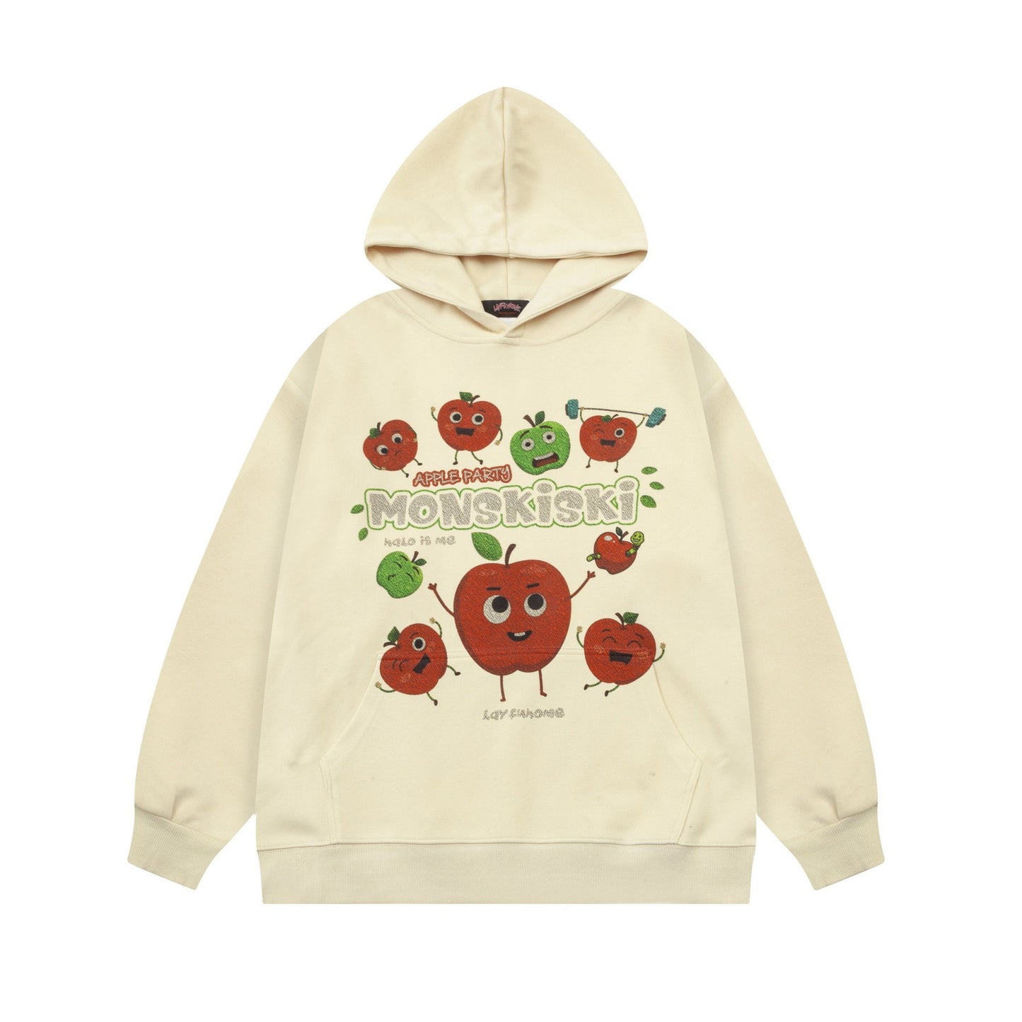 Apple Party Hoodie Beige Shirts & Tops PinkLimes Trending Streetwear