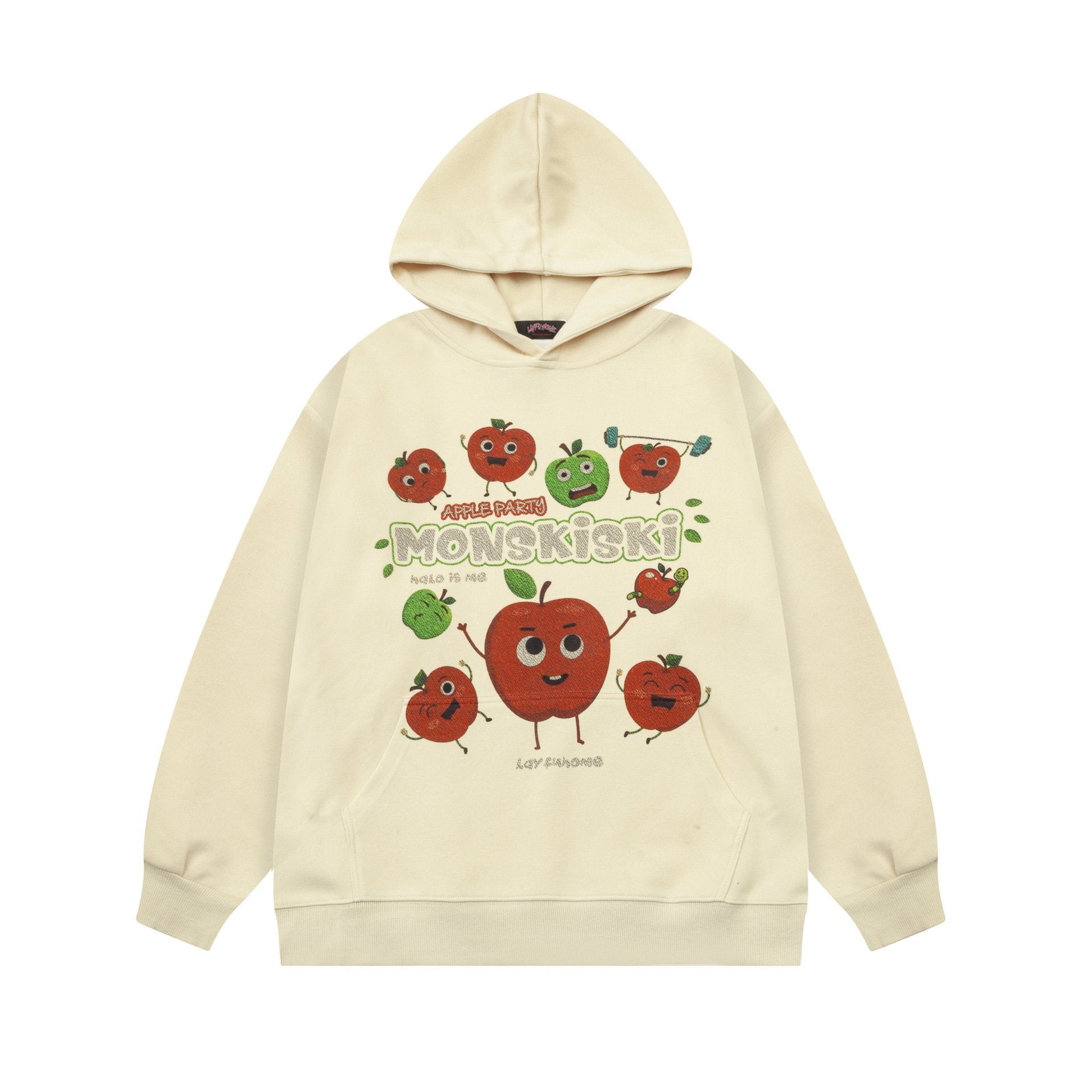 Apple Party Hoodie Beige Shirts & Tops PinkLimes Trending Streetwear