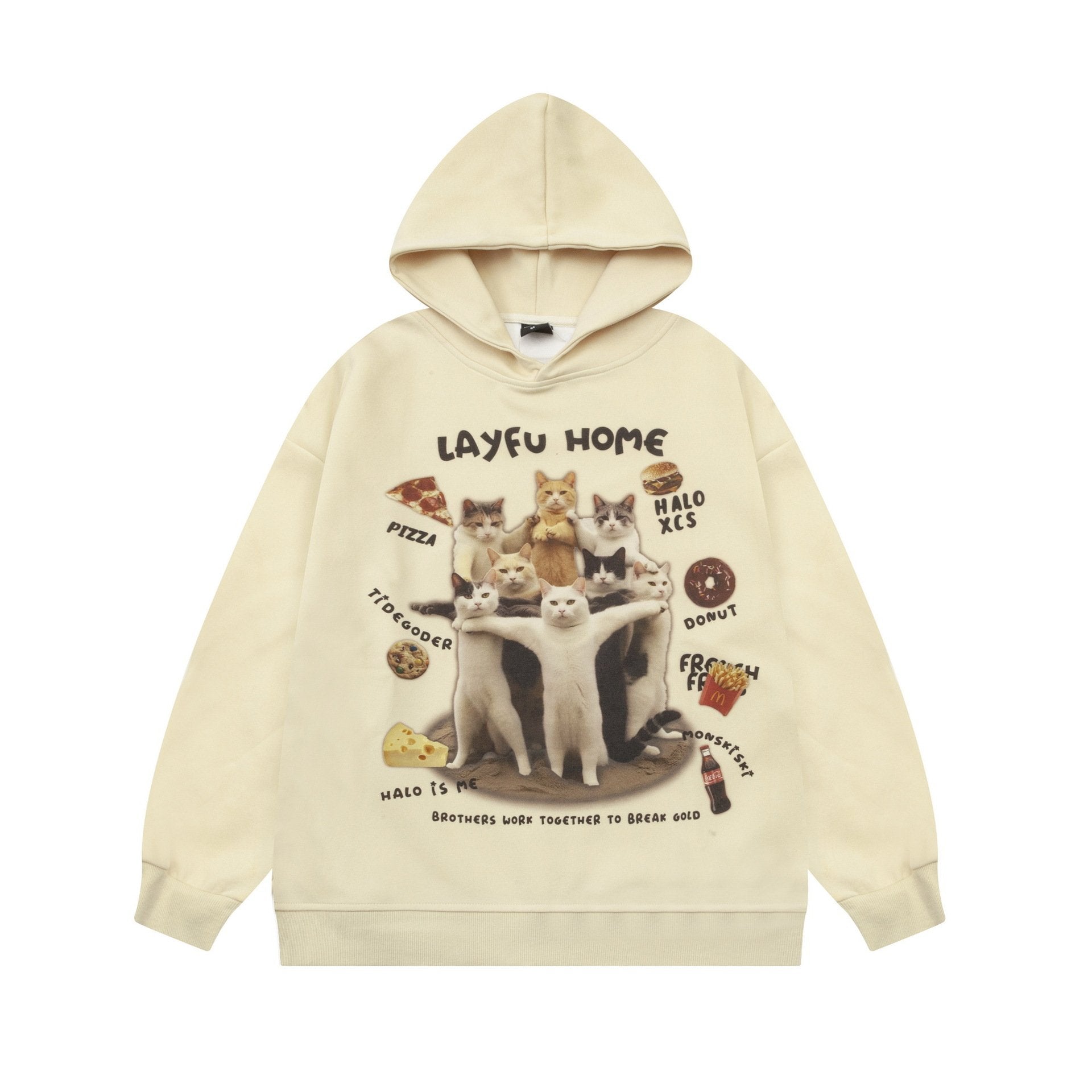 Layfu Home Hoodie Beige Shirts & Tops PinkLimes Trending Streetwear