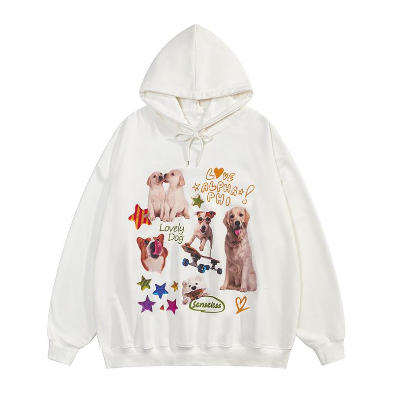 Cool Dogs Hoodie White Shirts & Tops PinkLimes Trending Streetwear