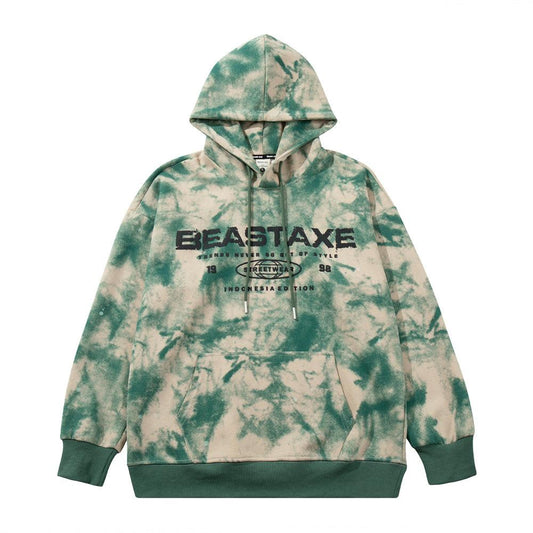 Tie-dyed Camouflage Hoodie Army Green Shirts & Tops PinkLimes Trending Streetwear