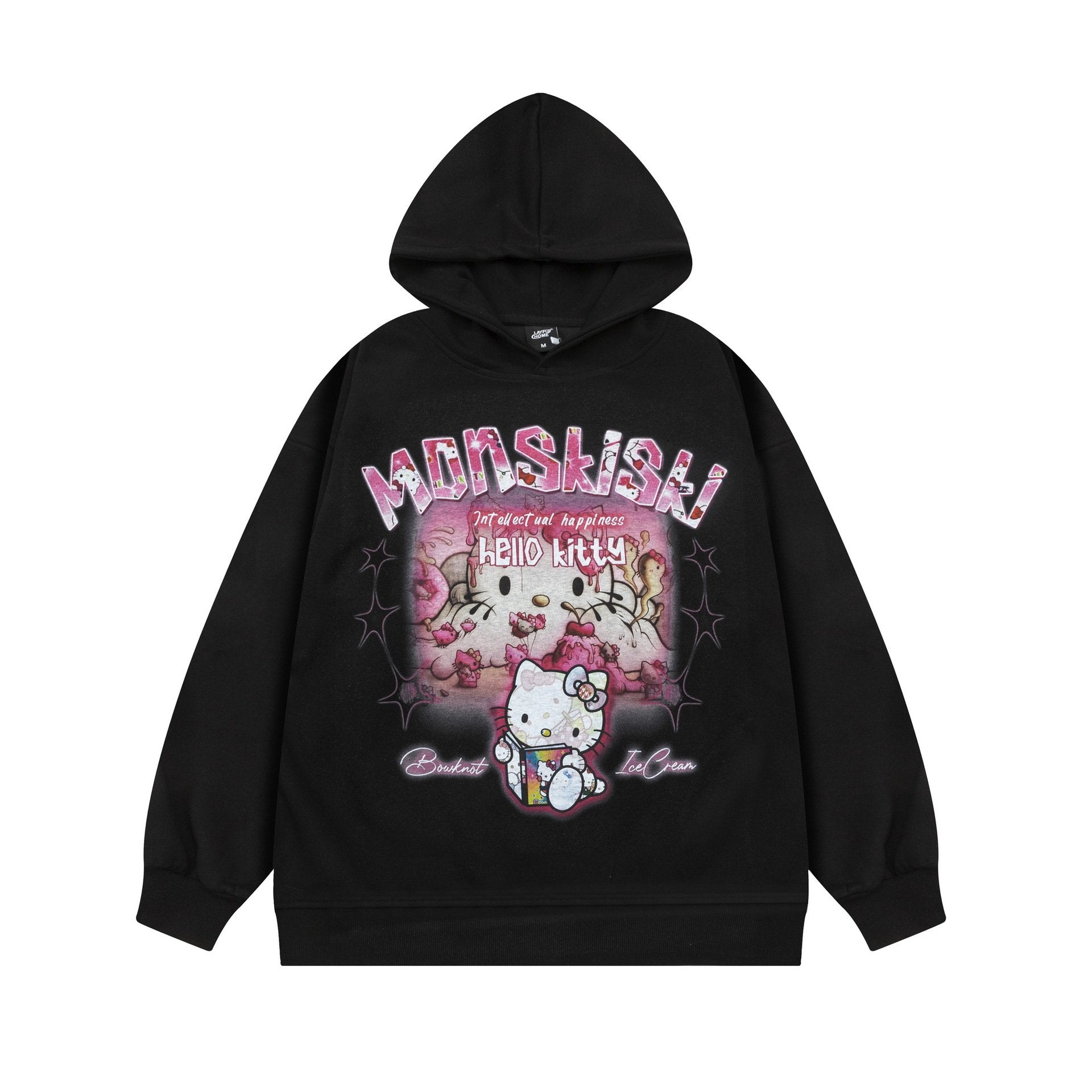 Monskiski Hoodie Black Shirts & Tops PinkLimes Trending Streetwear