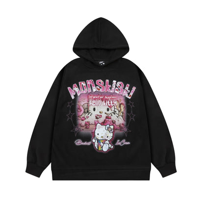 Monskiski Hoodie Black Shirts & Tops PinkLimes Trending Streetwear