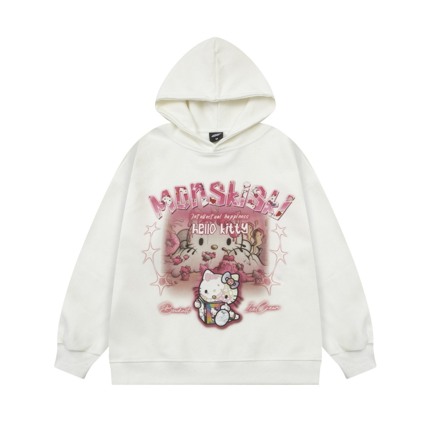 Monskiski Hoodie White Shirts & Tops PinkLimes Trending Streetwear