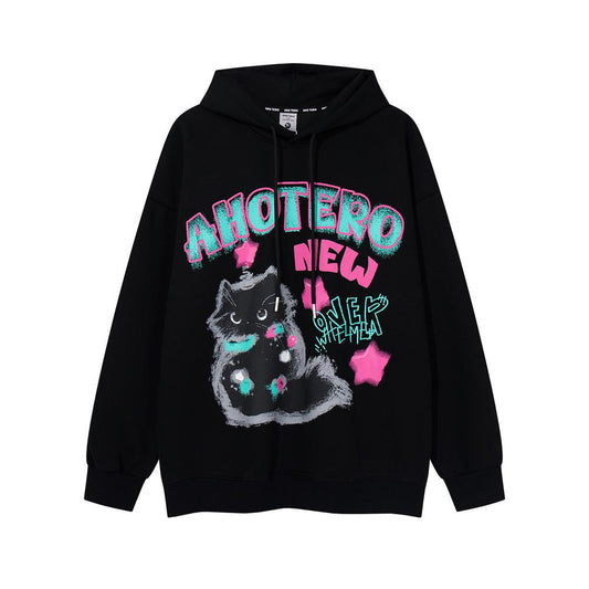 Ahotero Hoodie Black Shirts & Tops PinkLimes Trending Streetwear