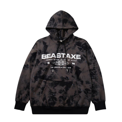 Tie-dyed Camouflage Hoodie Black Shirts & Tops PinkLimes Trending Streetwear