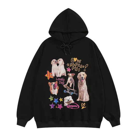 Cool Dogs Hoodie Black Shirts & Tops PinkLimes Trending Streetwear