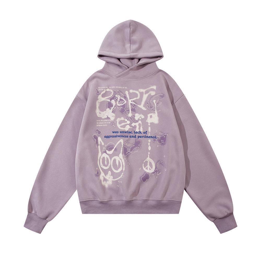 Graffiti Hoodie Purple Shirts & Tops PinkLimes Trending Streetwear