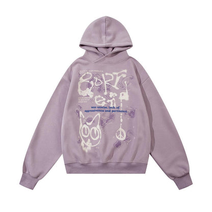 Graffiti Hoodie Purple Shirts & Tops PinkLimes Trending Streetwear