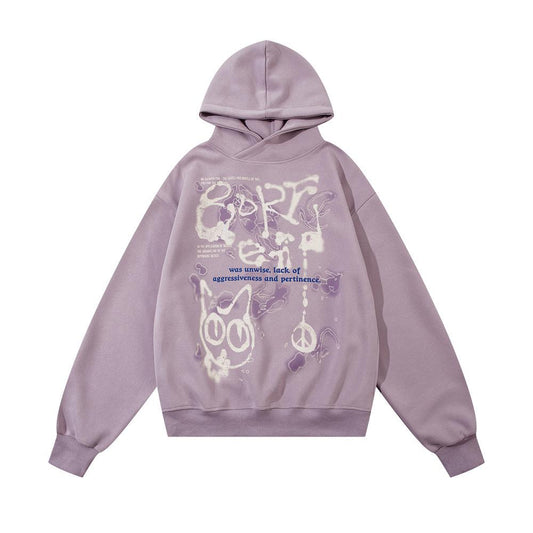 Graffiti Hoodie Purple Shirts & Tops PinkLimes Trending Streetwear