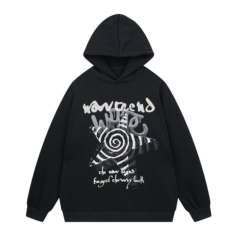Twirl Star Hoodie Black Shirts & Tops PinkLimes Trending Streetwear