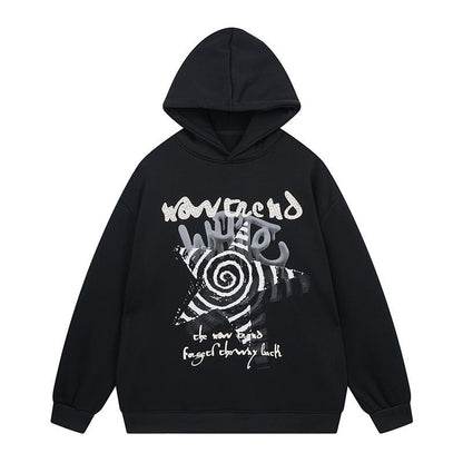 Twirl Star Hoodie Black Shirts & Tops PinkLimes Trending Streetwear