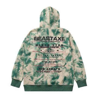 Tie-dyed Camouflage Hoodie Shirts & Tops PinkLimes Trending Streetwear